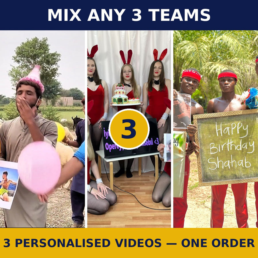 3 personalised videos bundle — mix any three teams