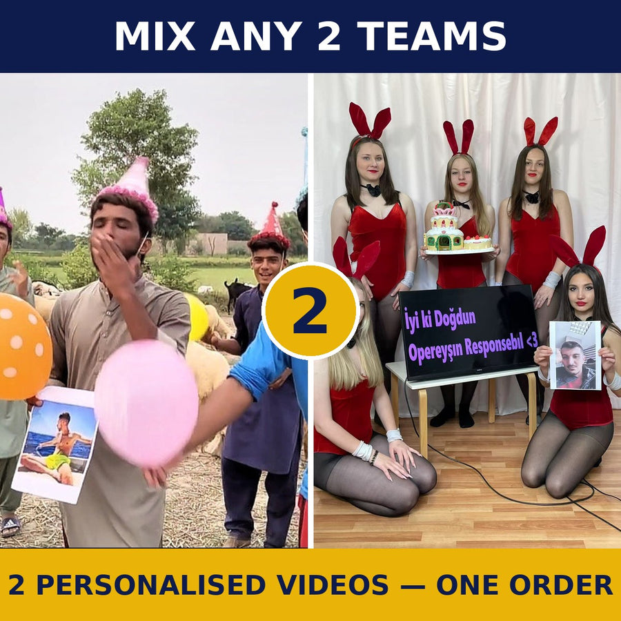 2 personalised videos bundle — mix any two teams